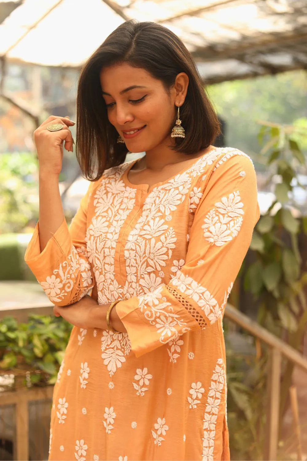 Shahira Chanderi Chikankari Pant Set
