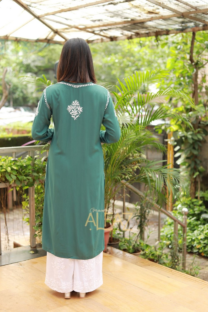 Jiya Rayon Chikankari Long Kurti