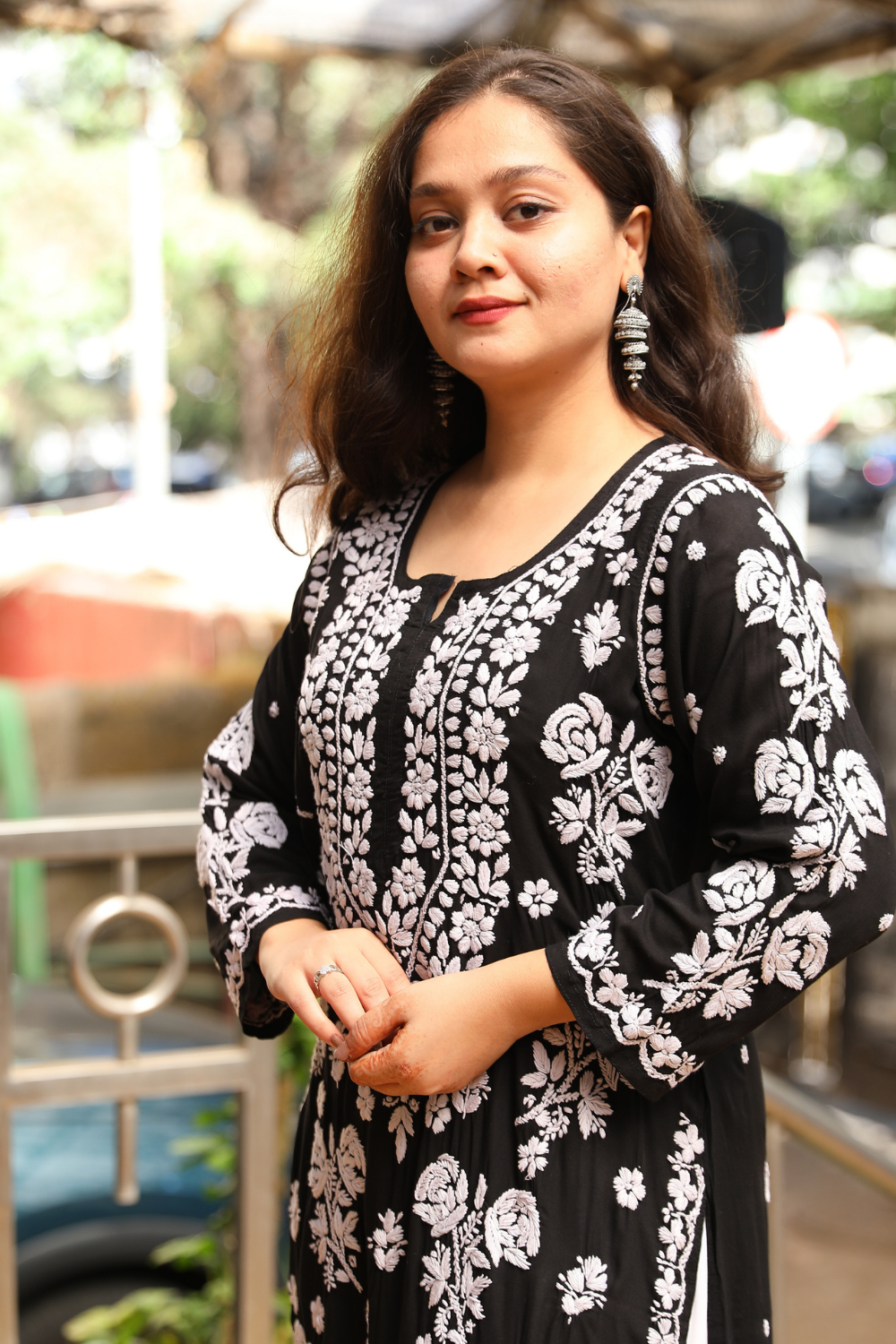 Alia Premium Modal Rose 3D Chikankari Kurti