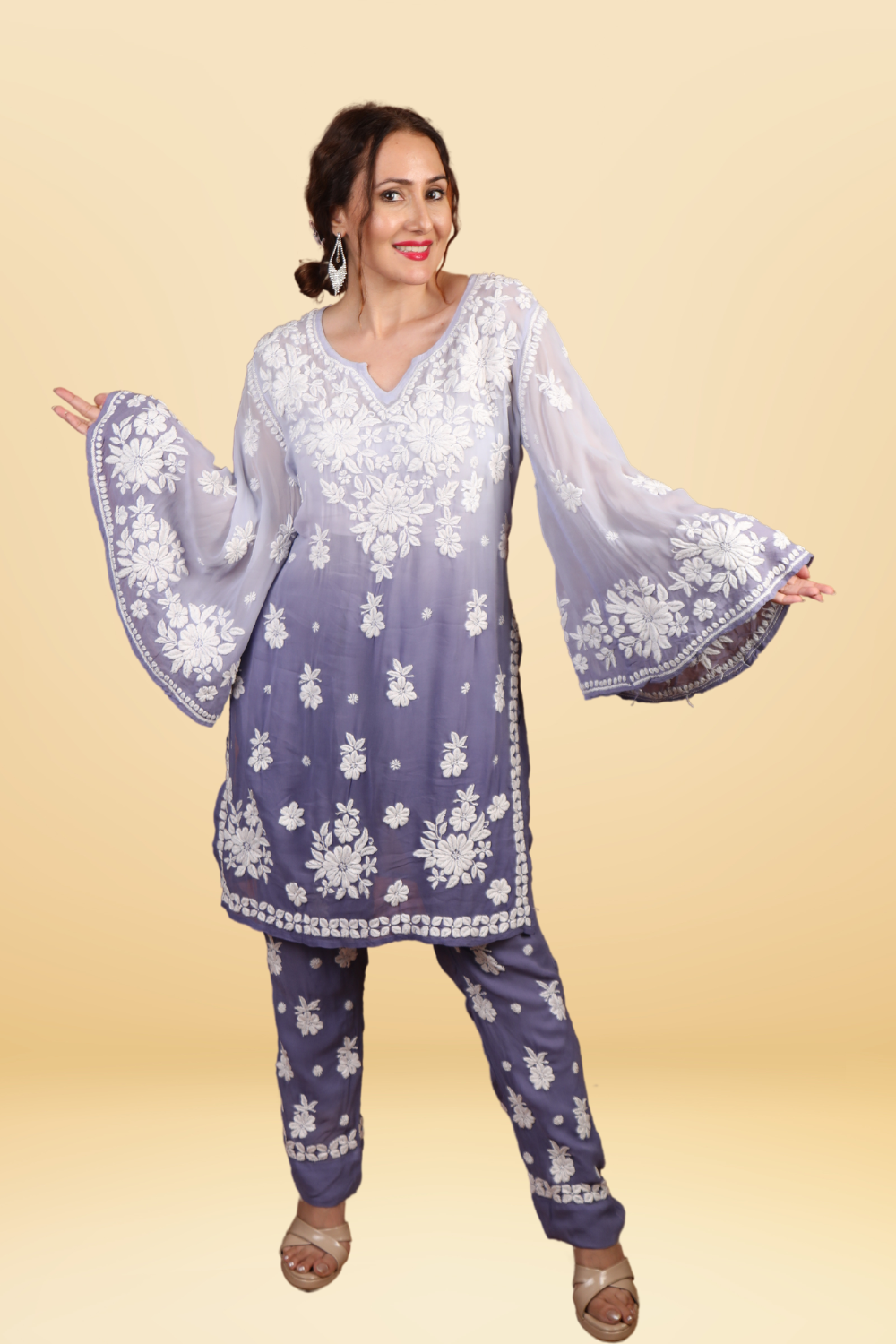 Aya Viscose Chikankari Co-ord set