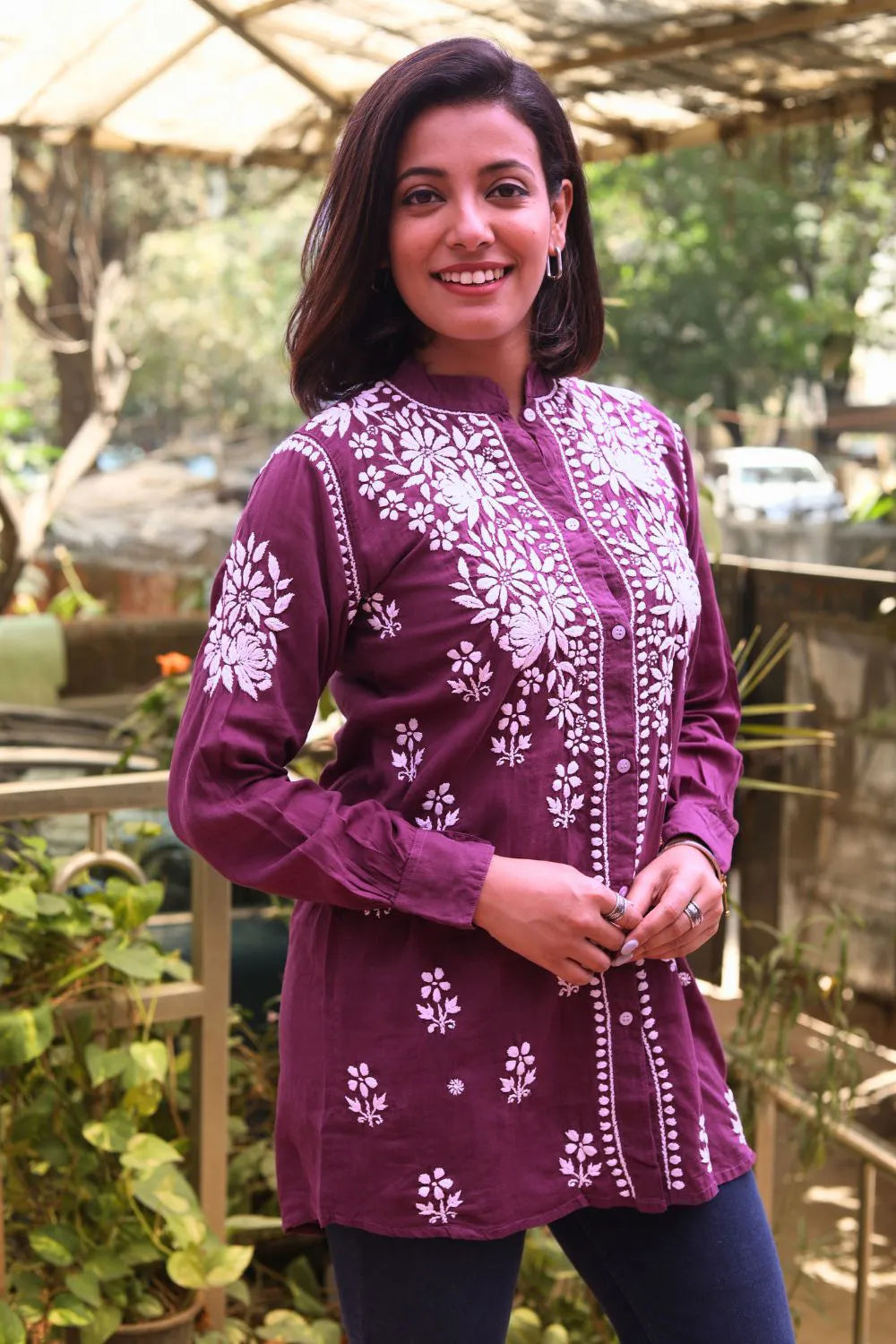 Meher Modal Chikankari Designer Shirt