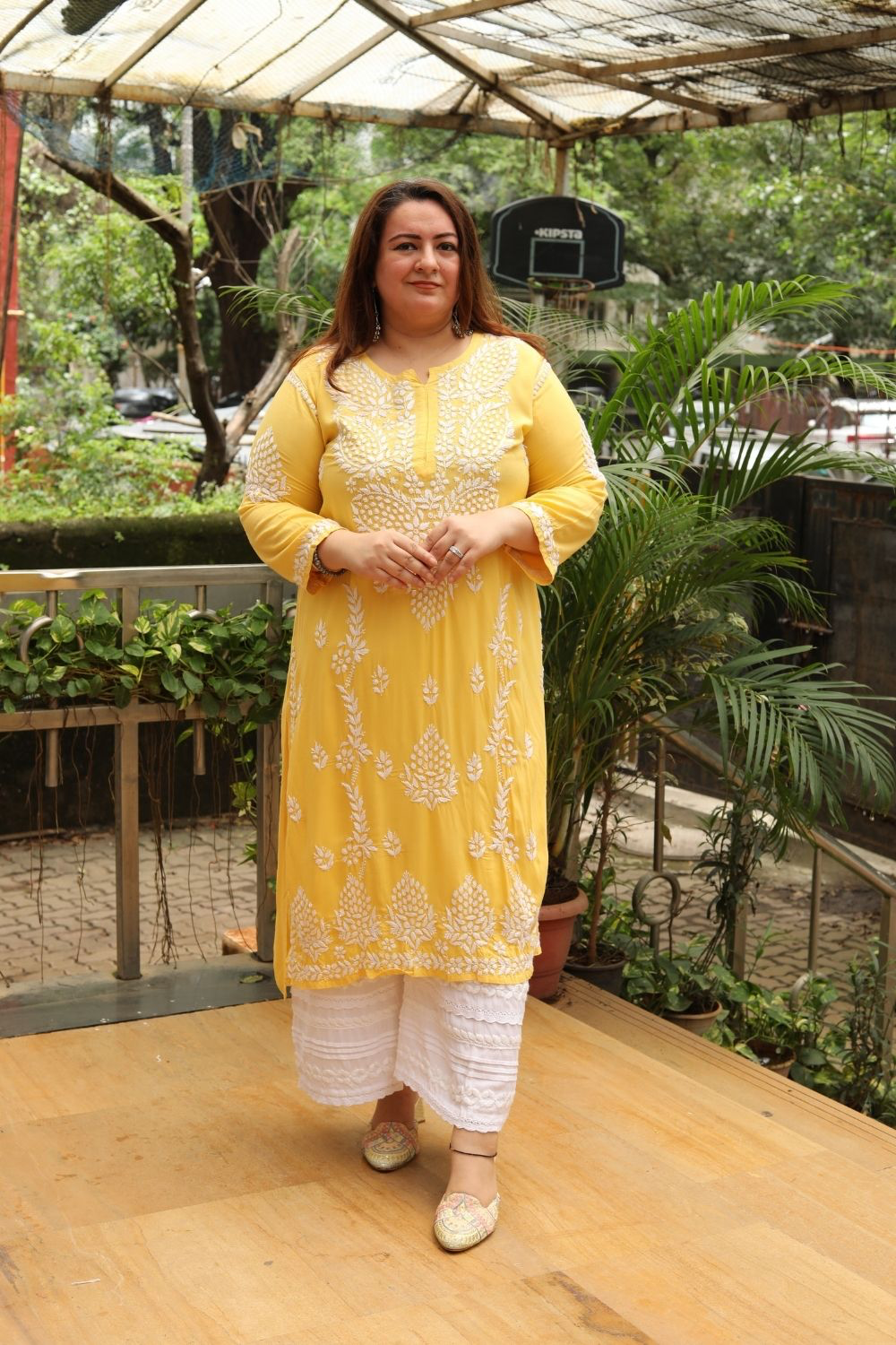 Aanya Rayon Chikankari Long Kurta Plus Size