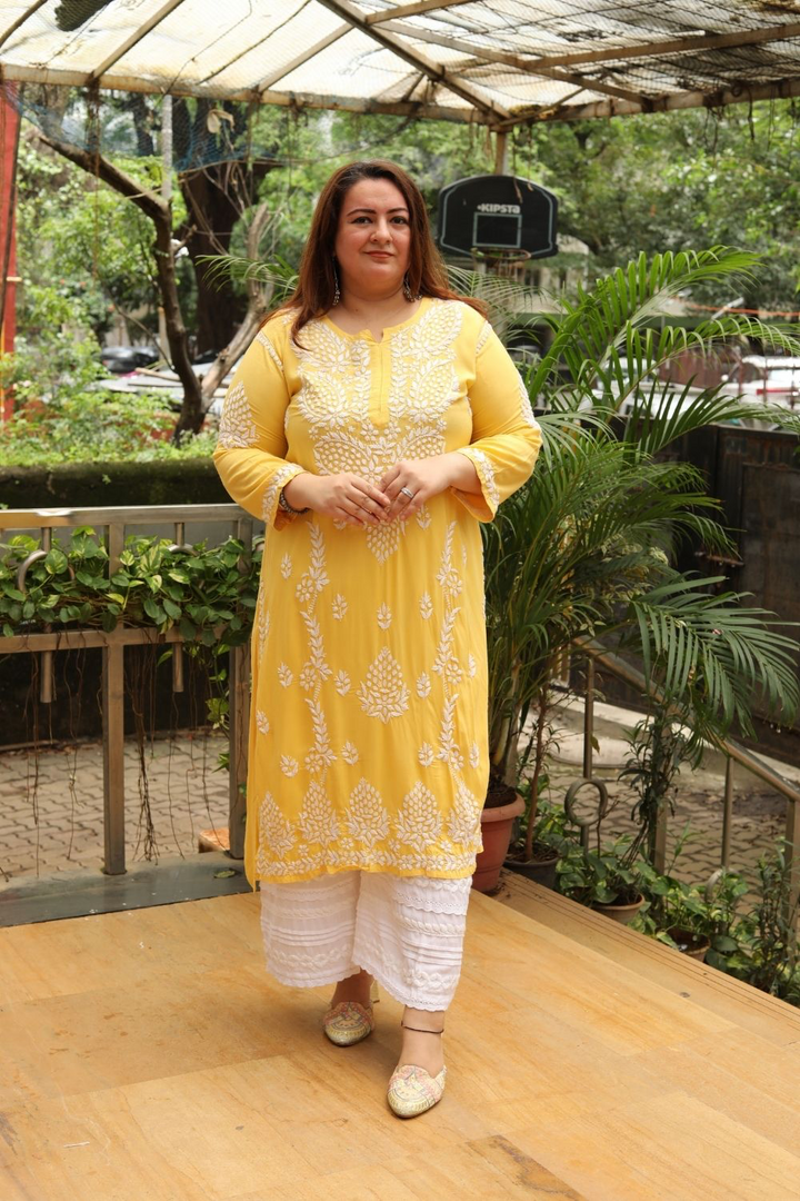 Aanya Rayon Chikankari Long Kurta