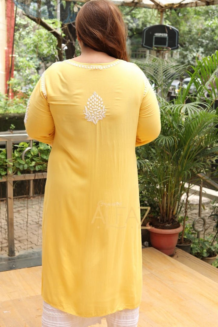 Aanya Rayon Chikankari Long Kurta