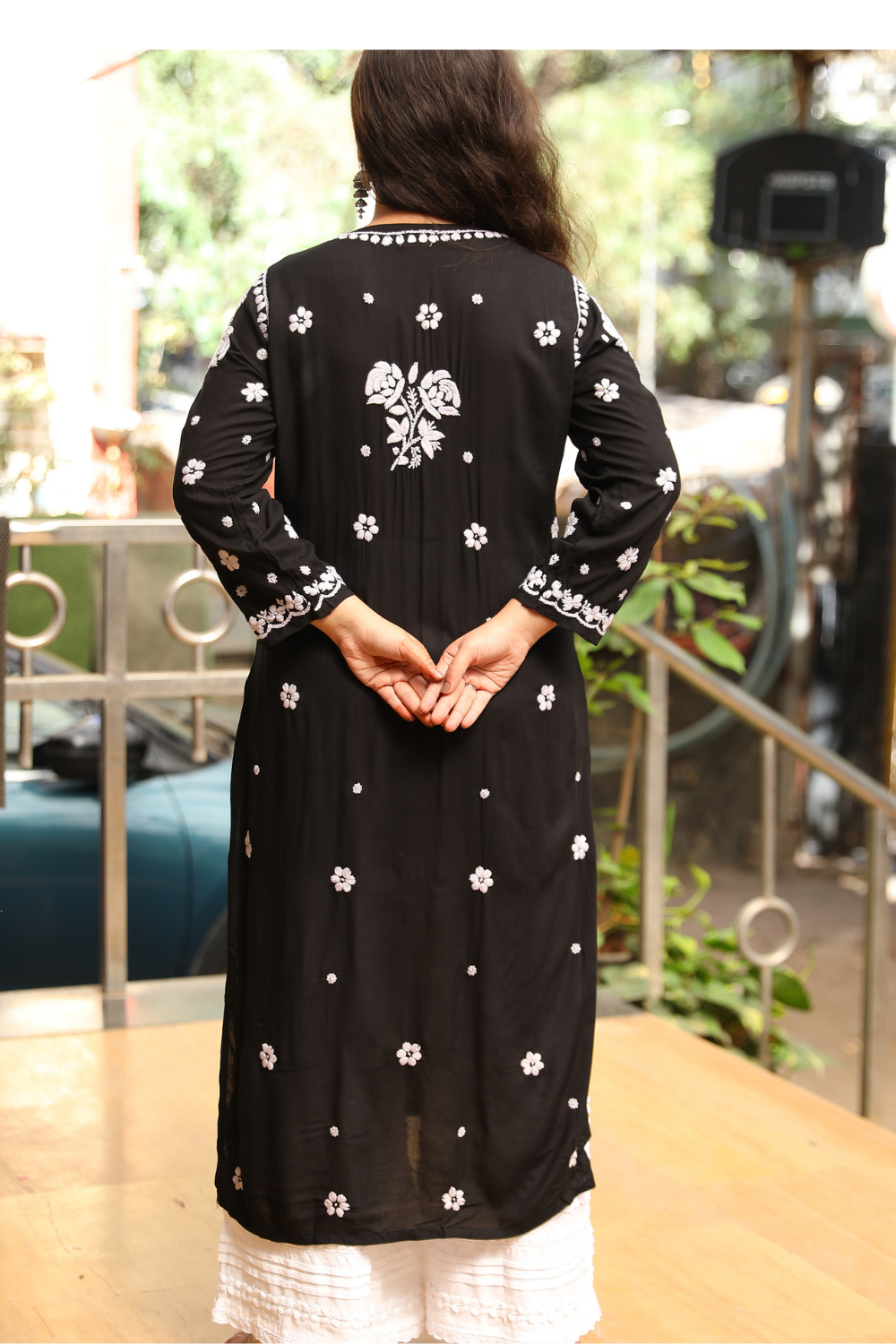 Alia Premium Modal Rose 3D Chikankari Kurti