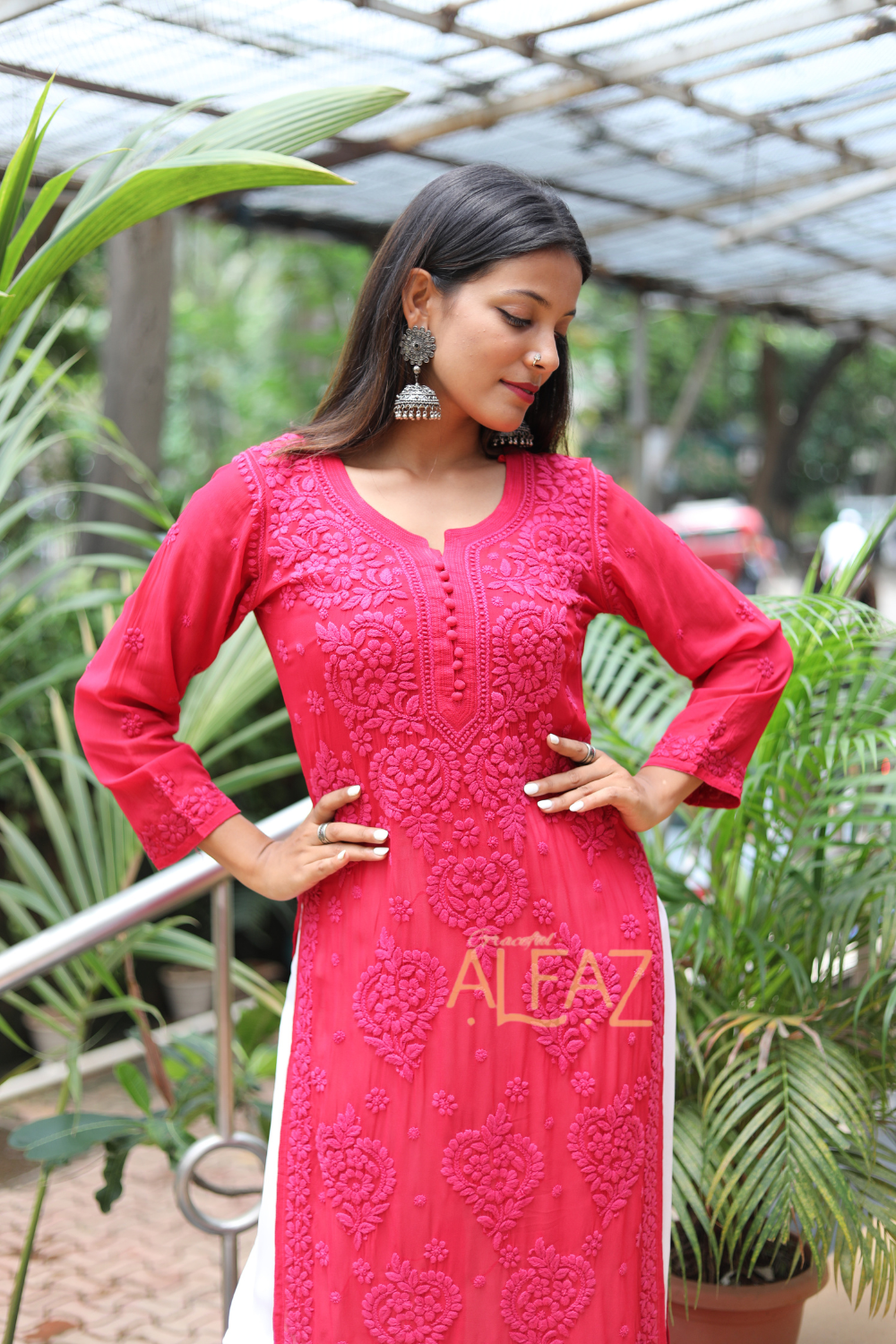 Tara Premium Viscose 3D Chikankari Long Kurti