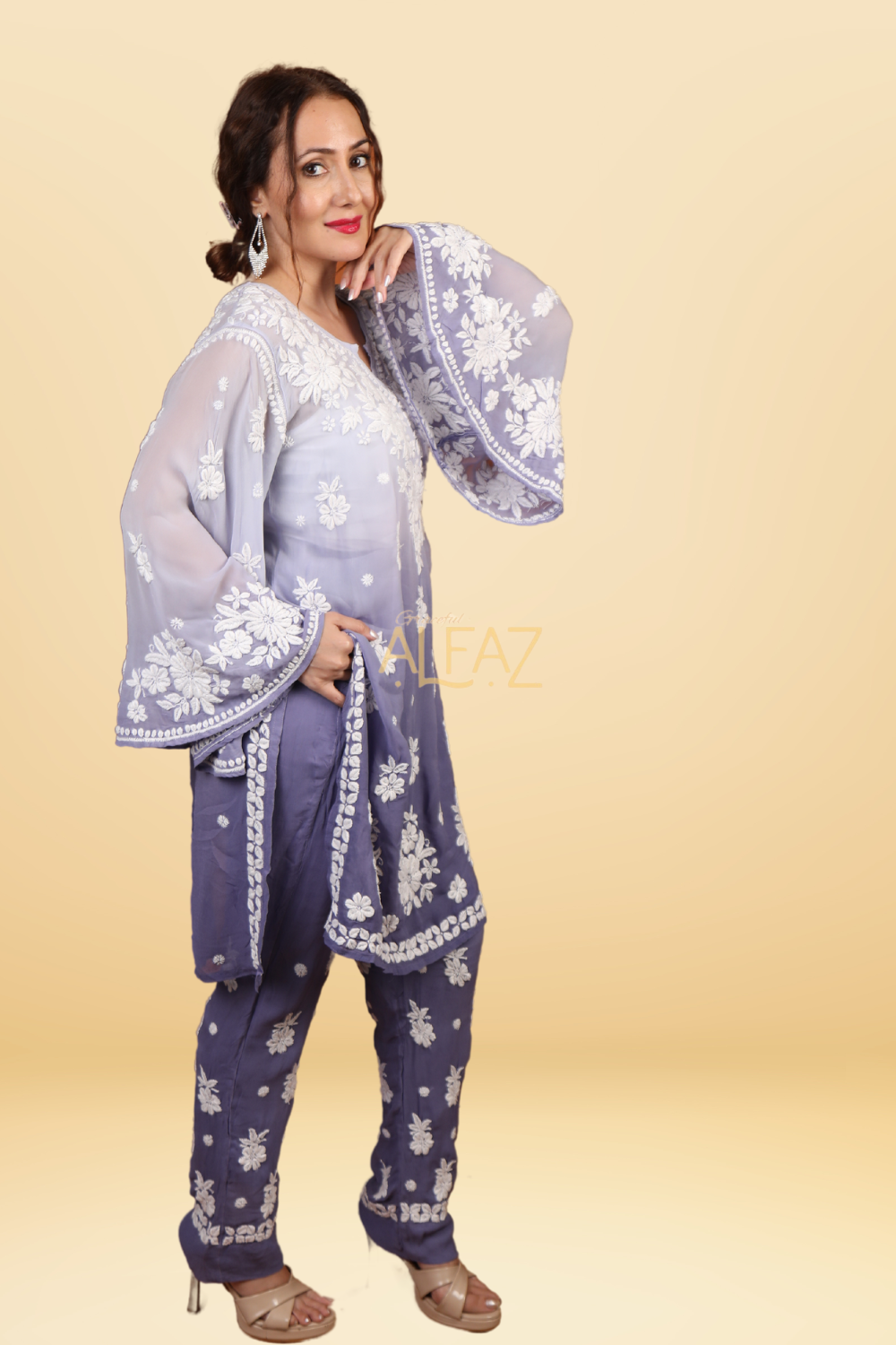 Aya Viscose Chikankari Co-ord set