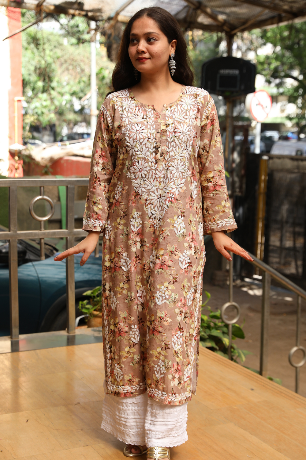 Samah  Rayon Printed Chikankari  Long Kurti