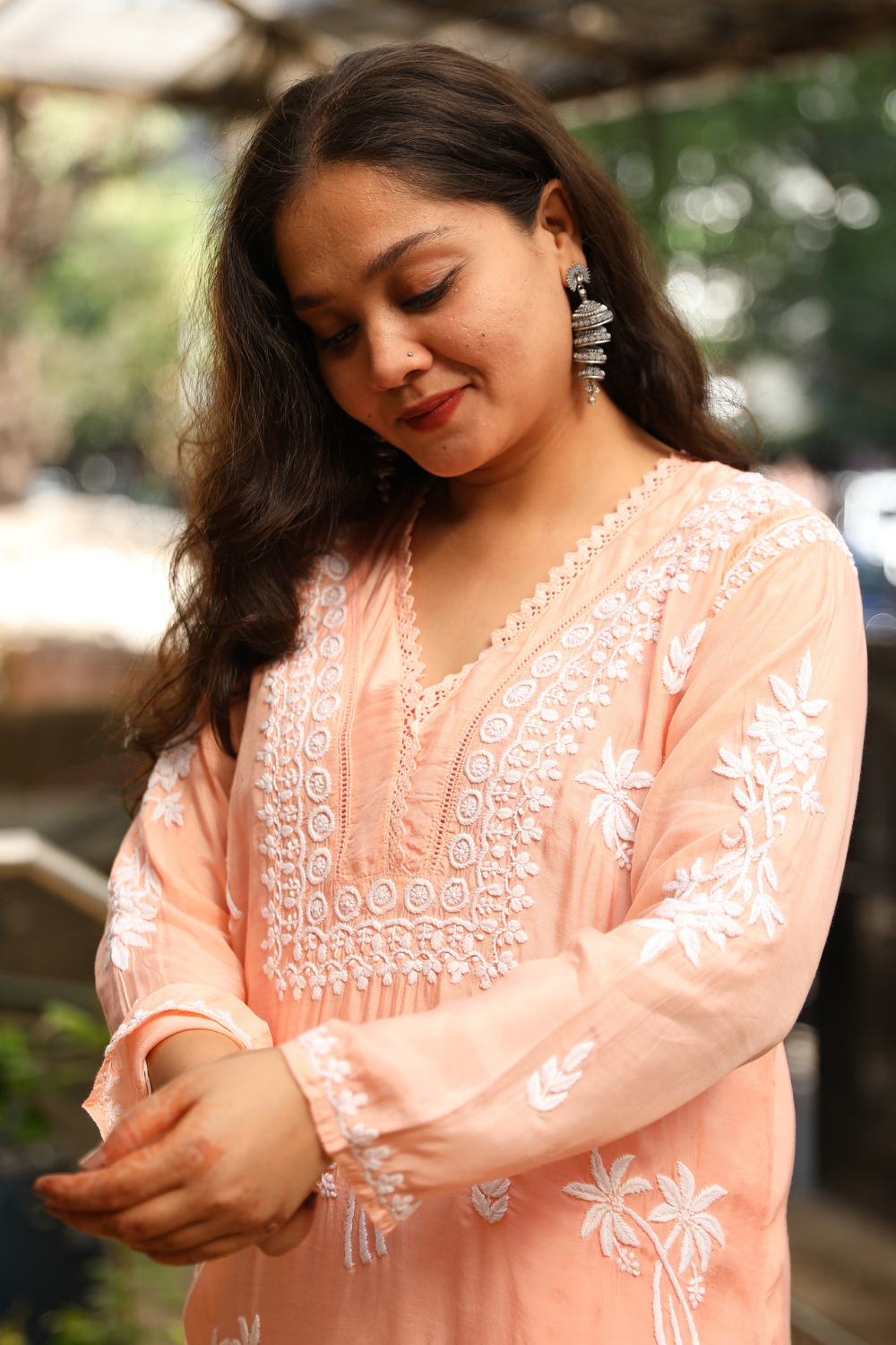 Zara Muslin 3D Chikankari Kurti