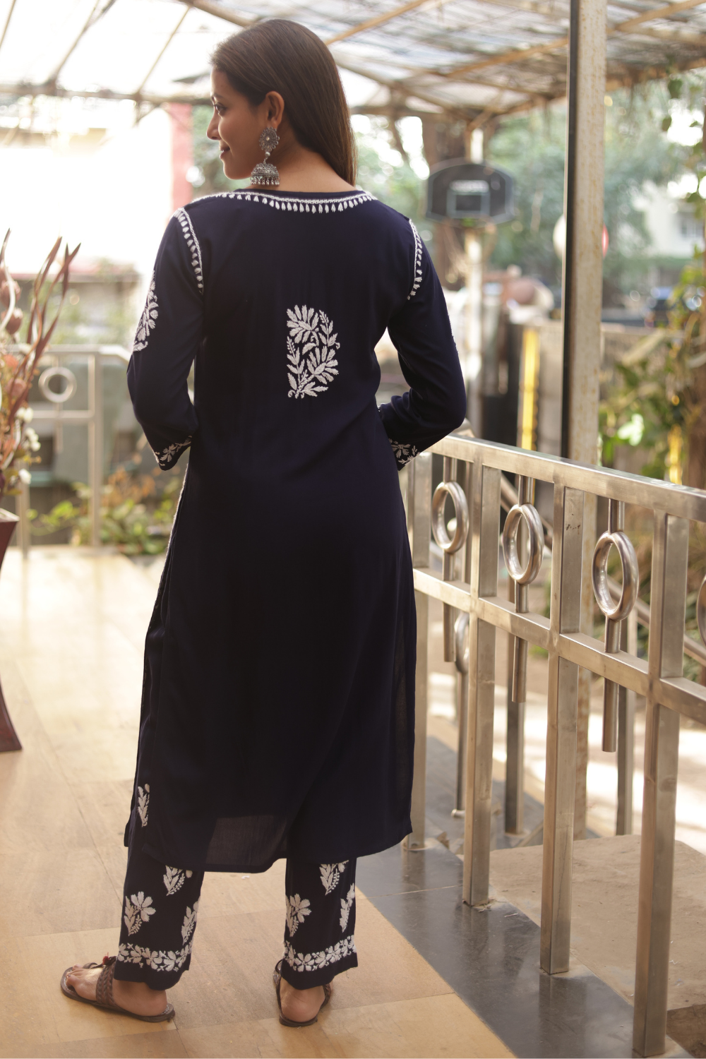 Noura Rayon Chikankari  Kurta Pant set |