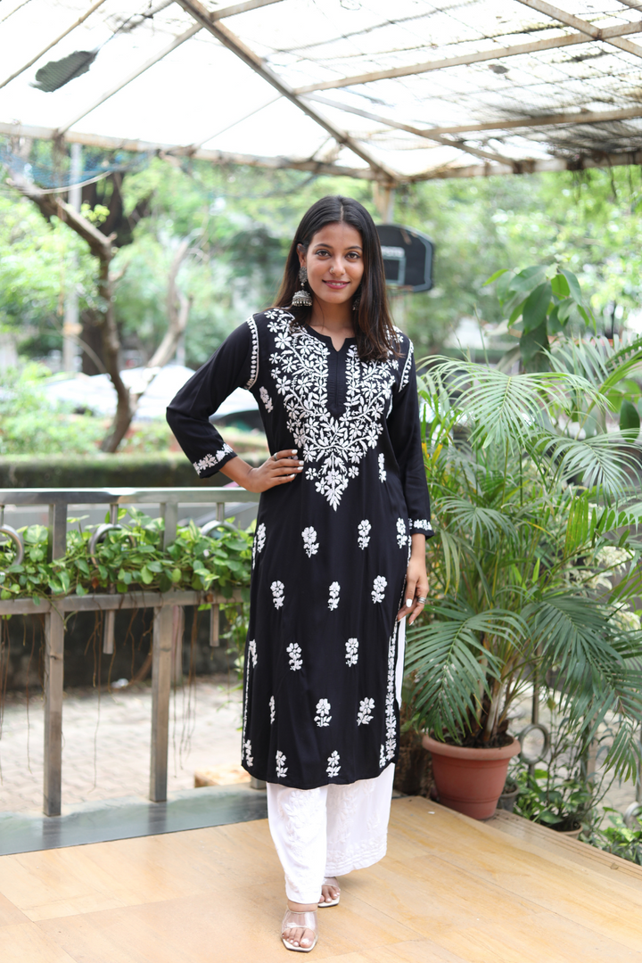 Ekta Rayon Chikankari Long Kurti