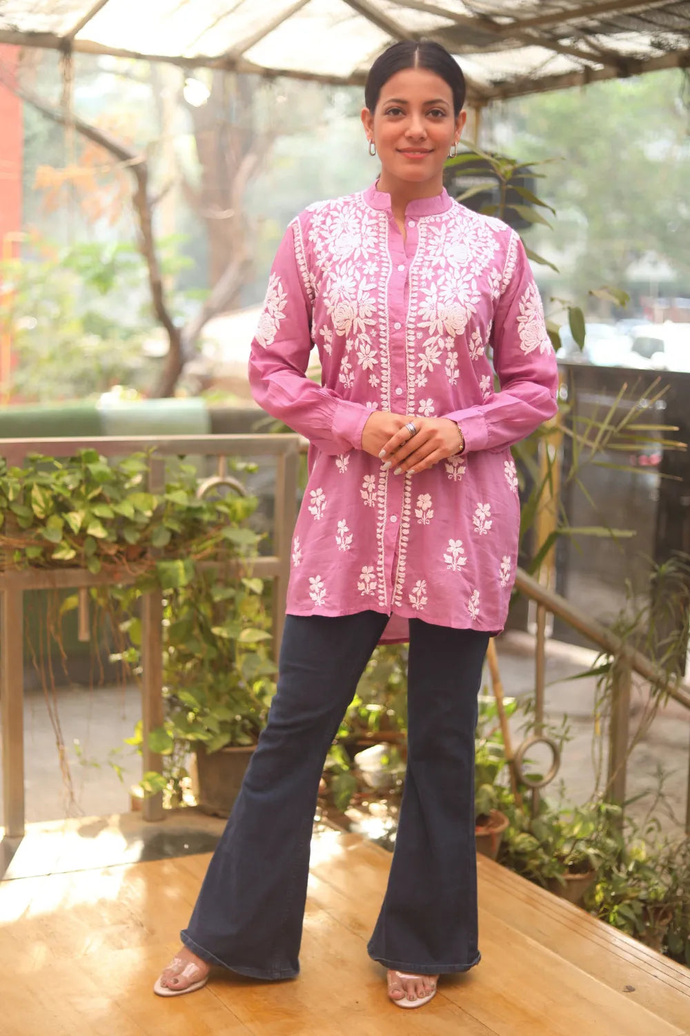 Meher Modal Chikankari Designer Shirt