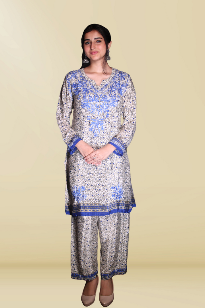 Rasha Premium Crepe Silk Chikankari Digital Print Co-ord Set