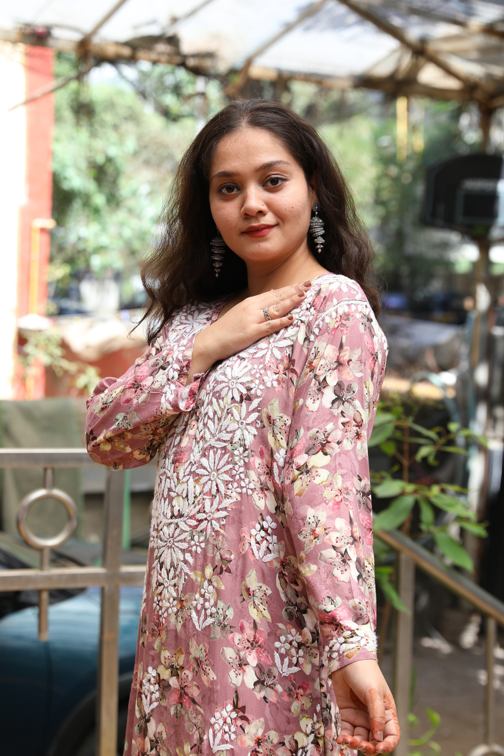 Samah  Rayon Printed Chikankari  Long Kurti