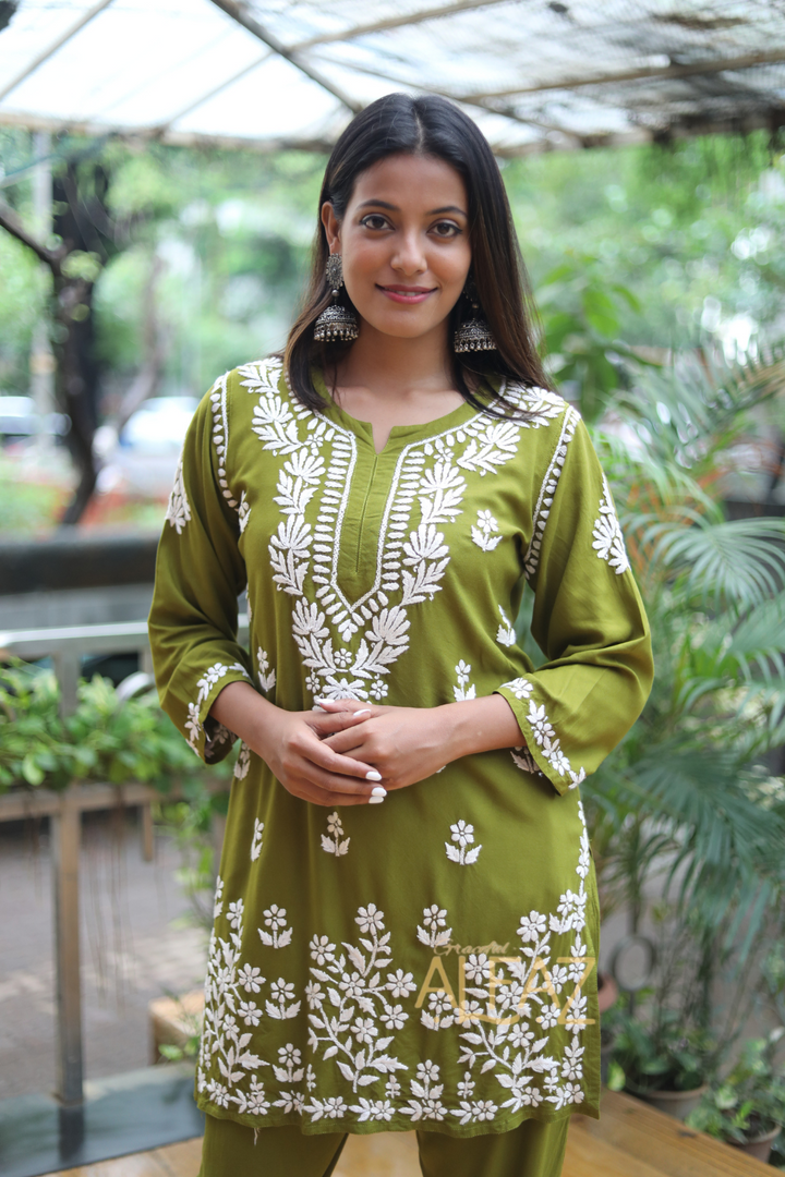 Haleema Rayon Chikankari Co-ord Set