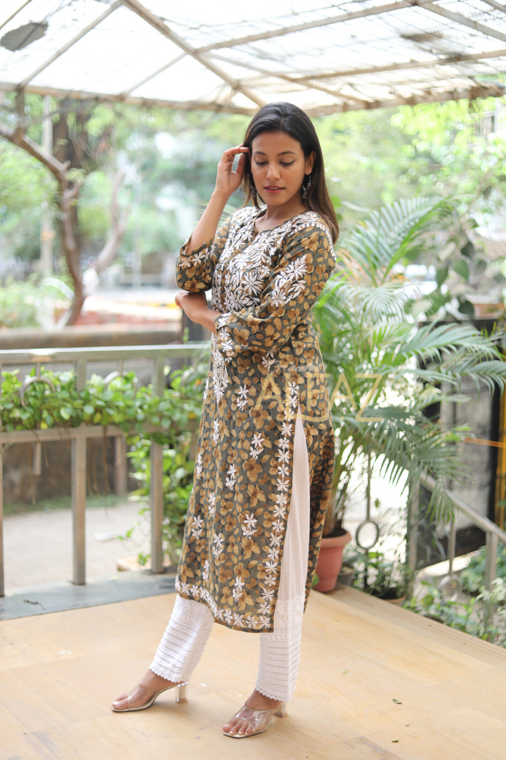 Elegant Mulmul Chikankari Kurta | Khairun Collection