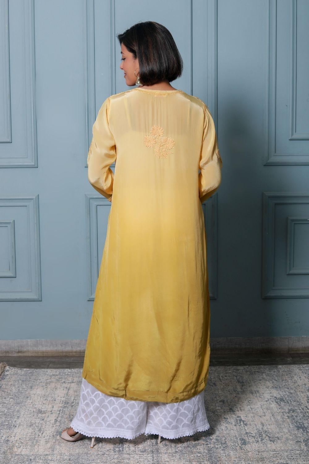 Ameera Premium Crepe Silk 3D Chikankari & Mukaish Plus Size Kurti