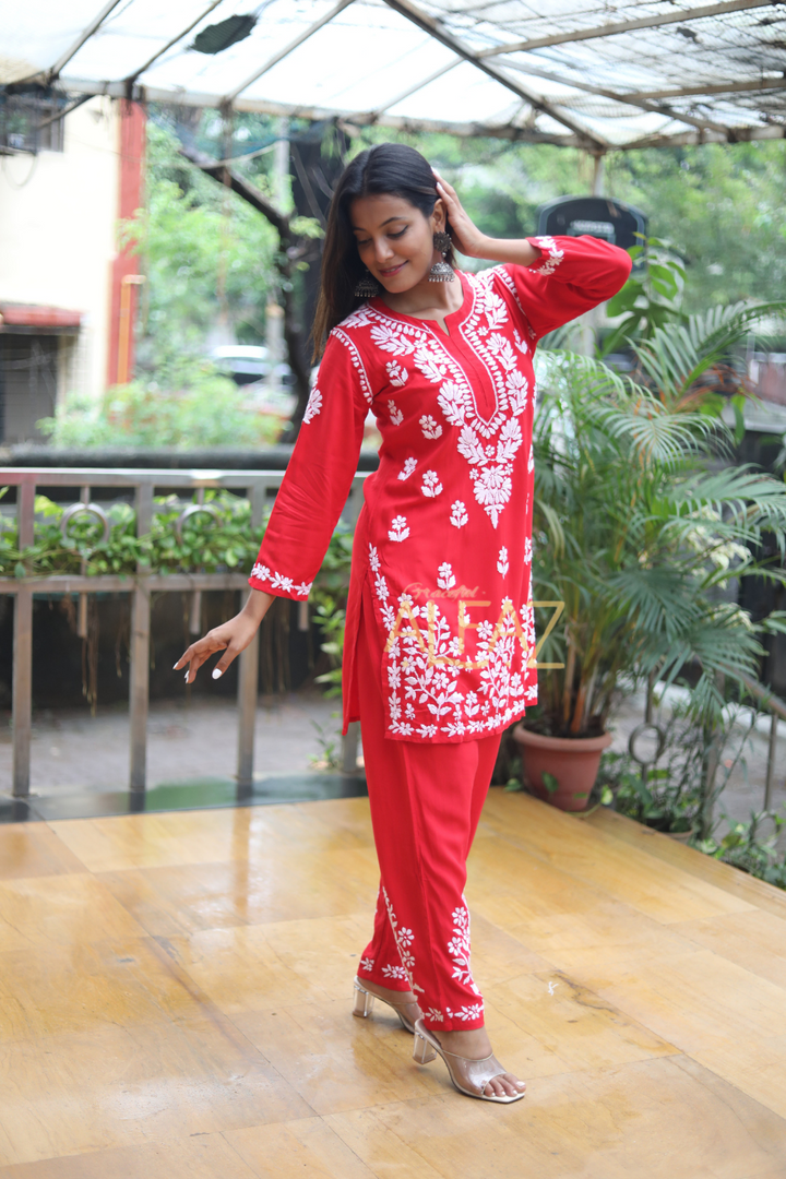 Haleema Rayon Chikankari Co-ord Set