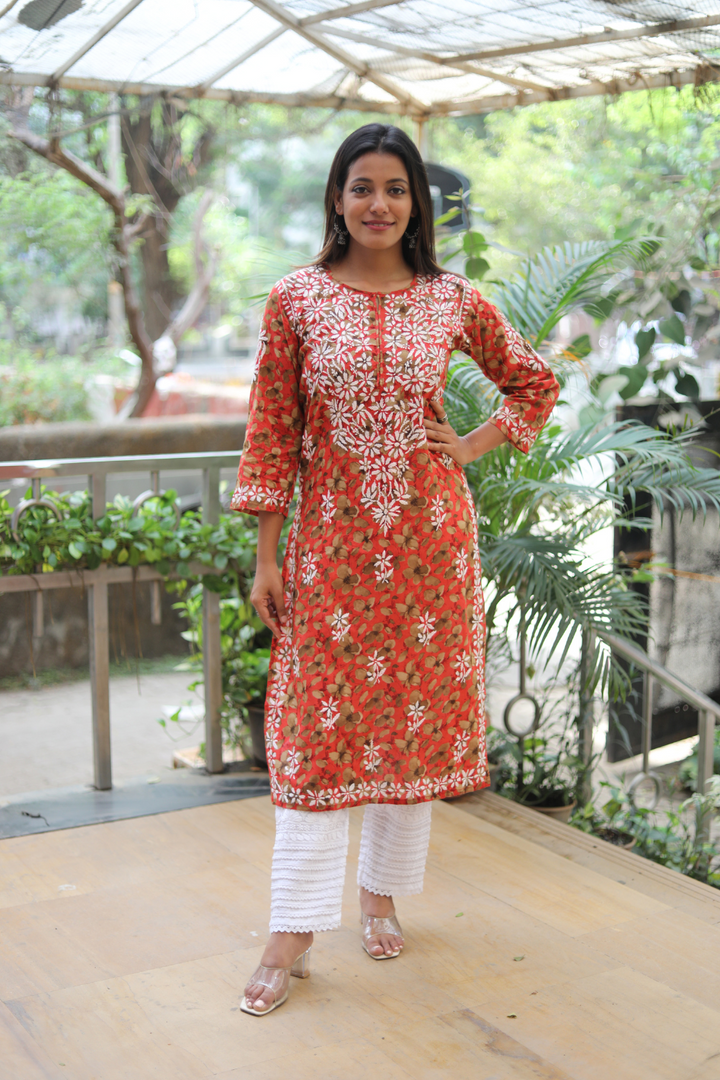 Elegant Mulmul Chikankari Kurta | Khairun Collection