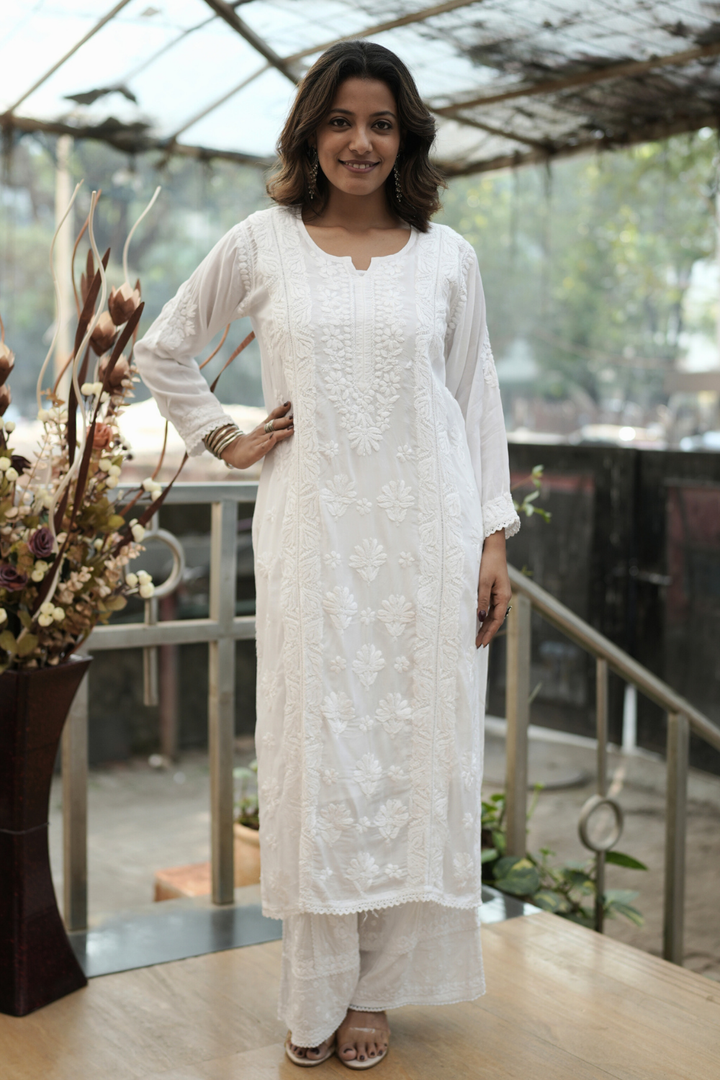 Kyra  Premium  Muslin Chikankari Kurti