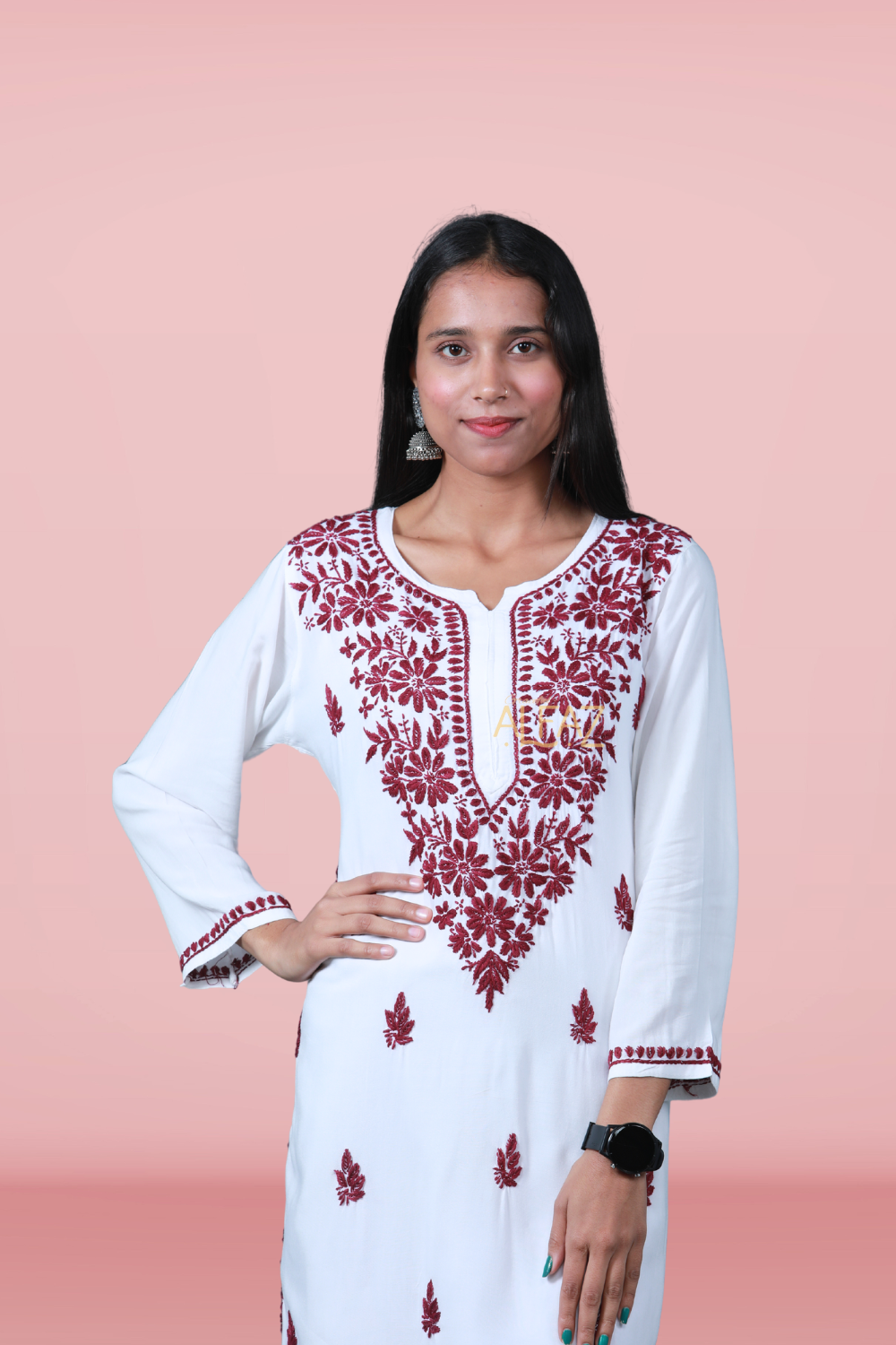 rayon chikankari kurti