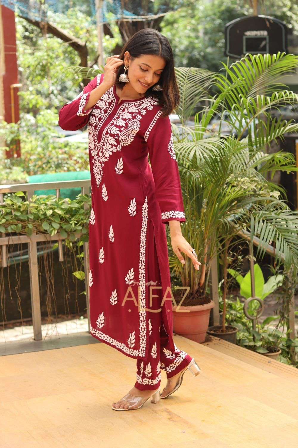 Meera Modal Chikankari Kurti Pant Set