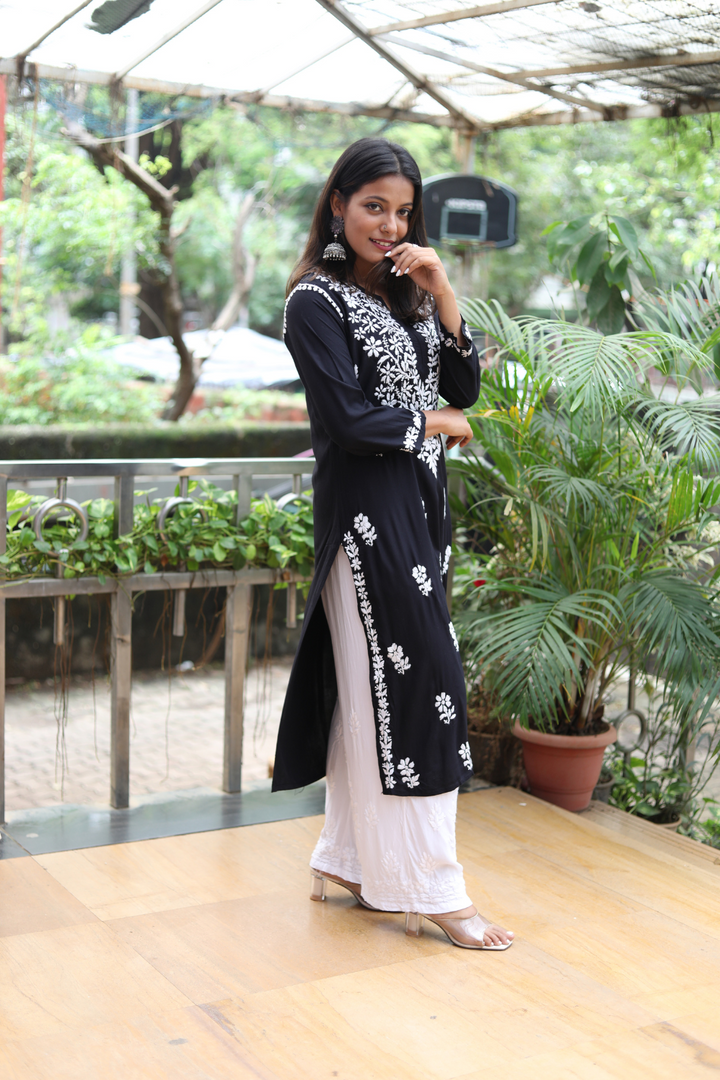 Ekta Rayon Chikankari Long Kurti