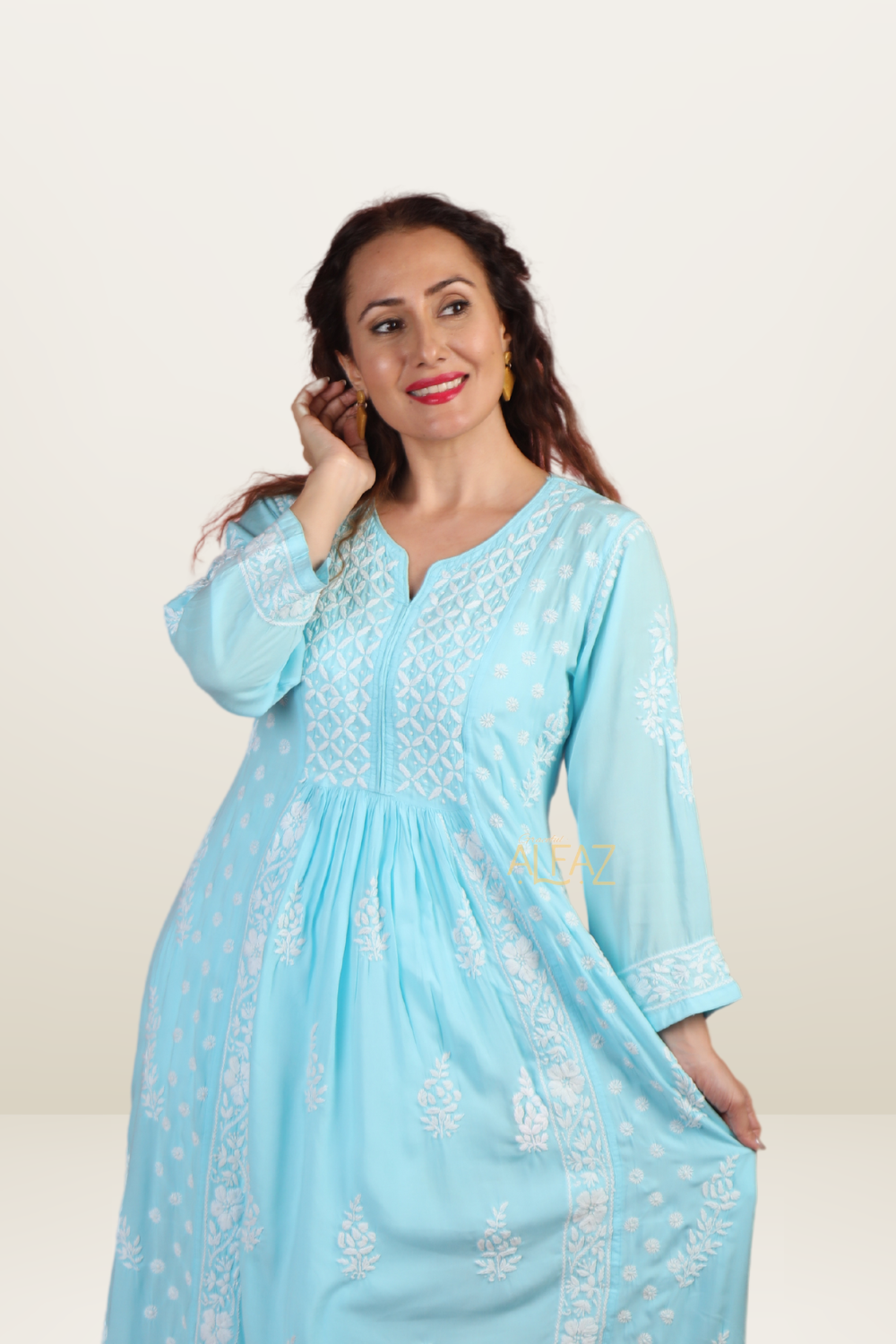 Amina Modal Chikankari Keel Kangan Gown