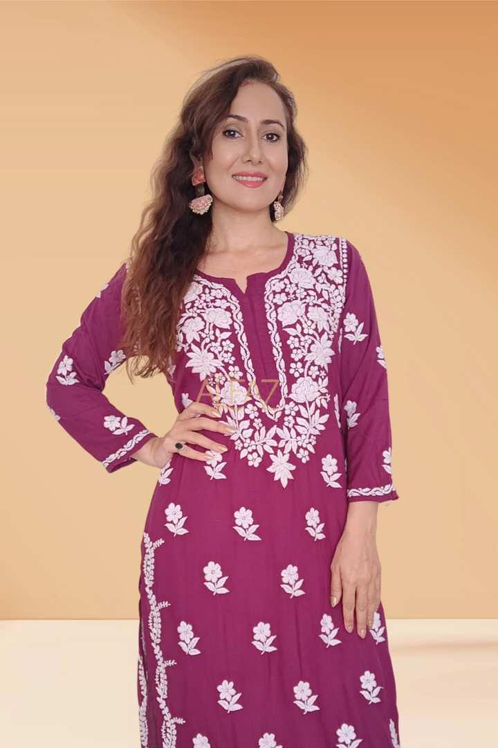 Stylish Modal Chikankari Kurti - Yasmin Collection