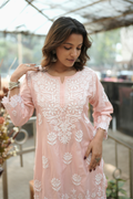 Nihal Premium Chanderi Silk Chikankari  Short Kurti With Cutwork