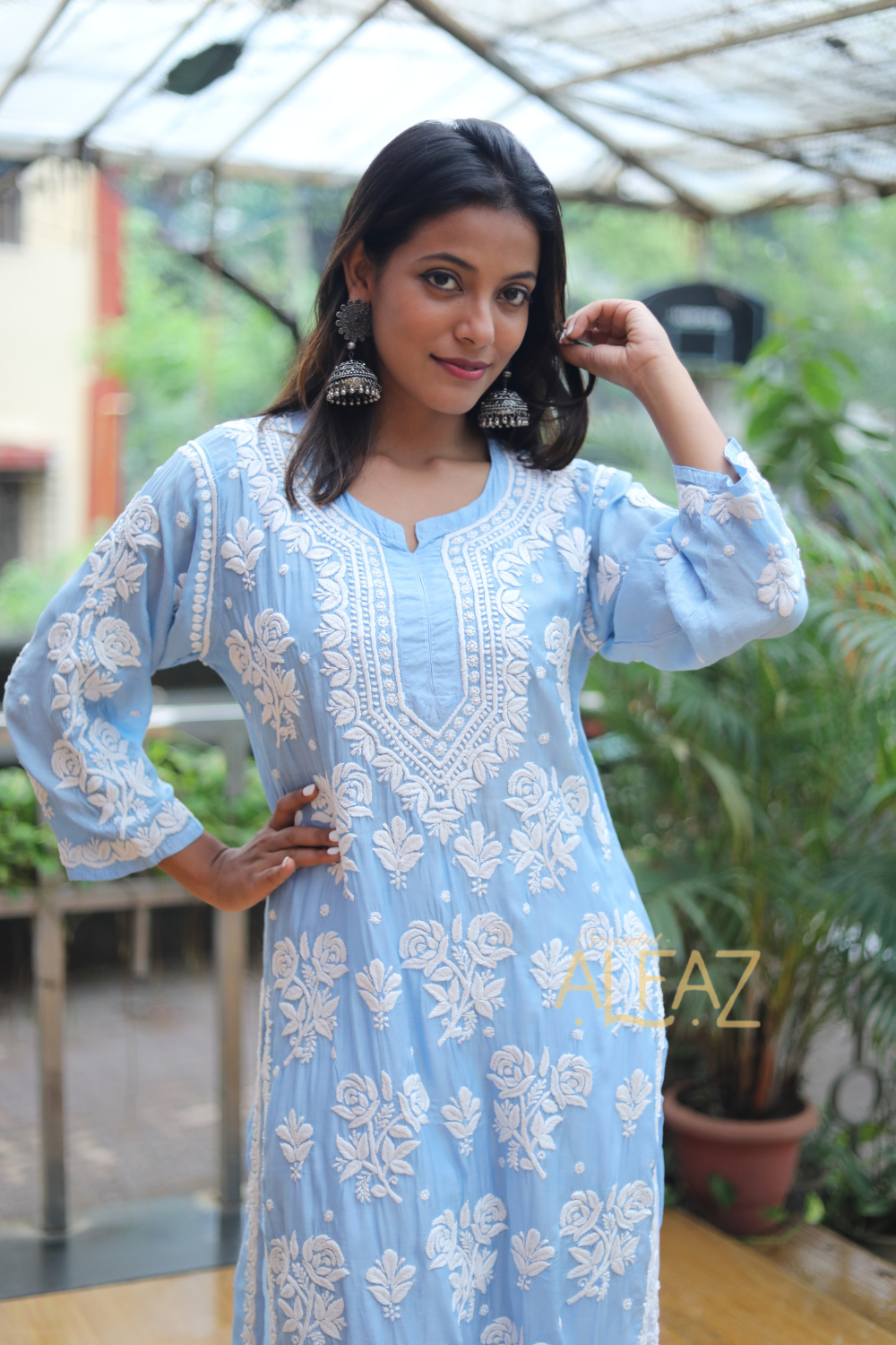 long chikankari kurtis