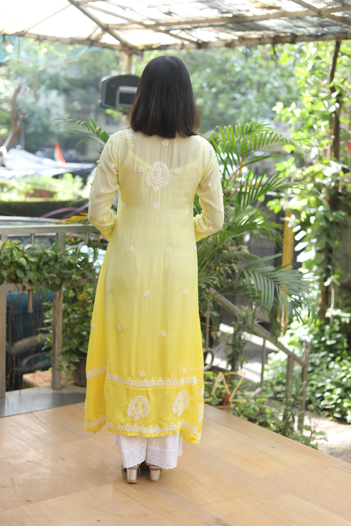 Inaya Premium Muslin 3D Chikankari Gown