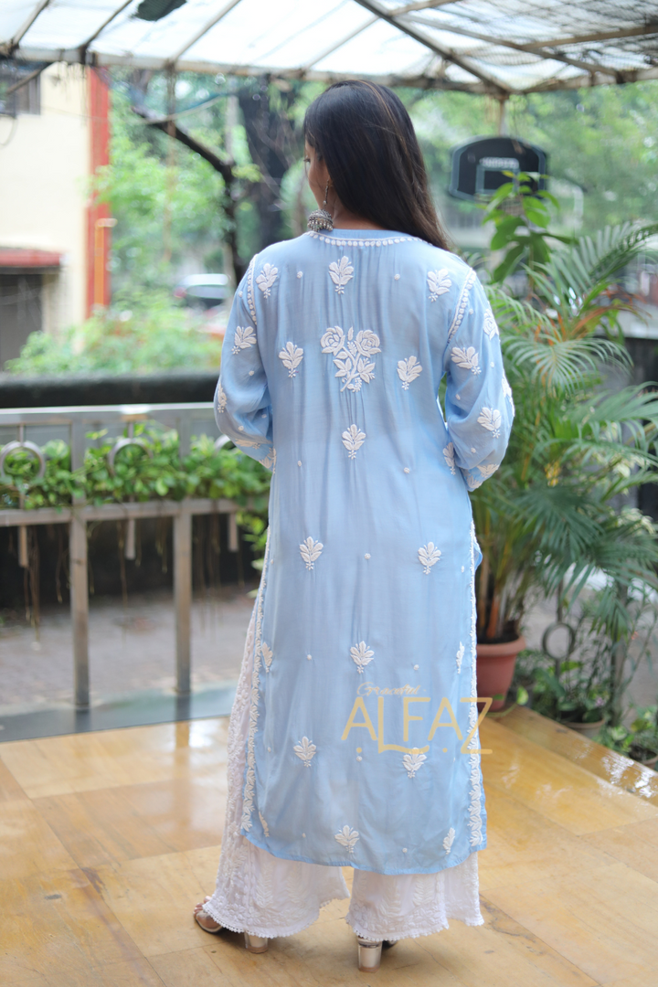 long chikankari kurtis