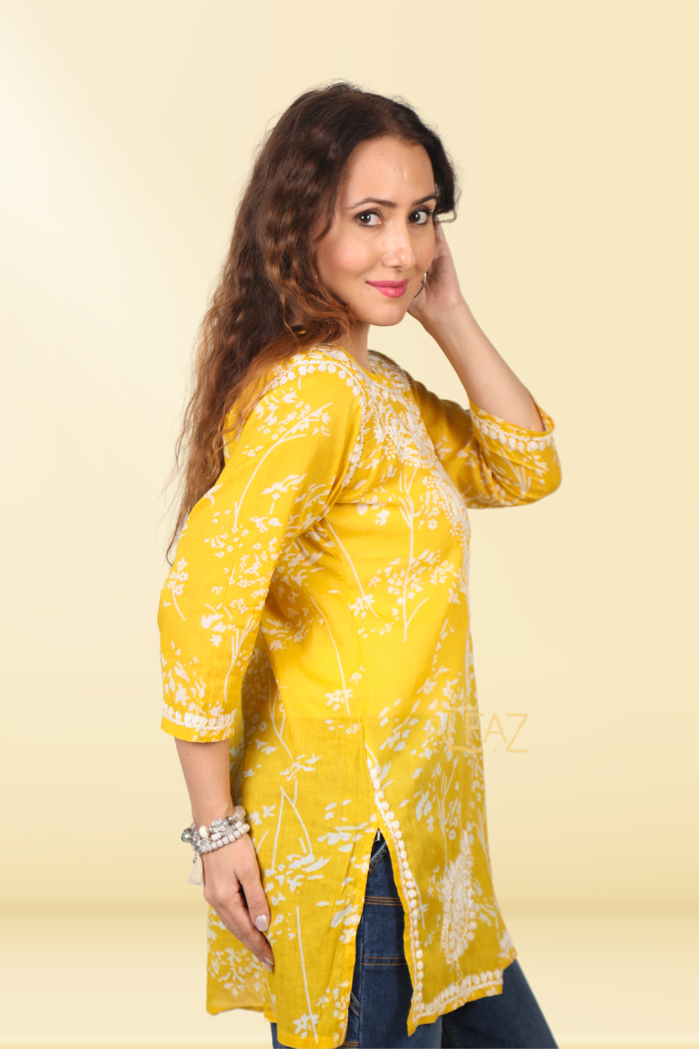 Chic Short Lucknowi Kurtis - Yusra Mulmul Collection