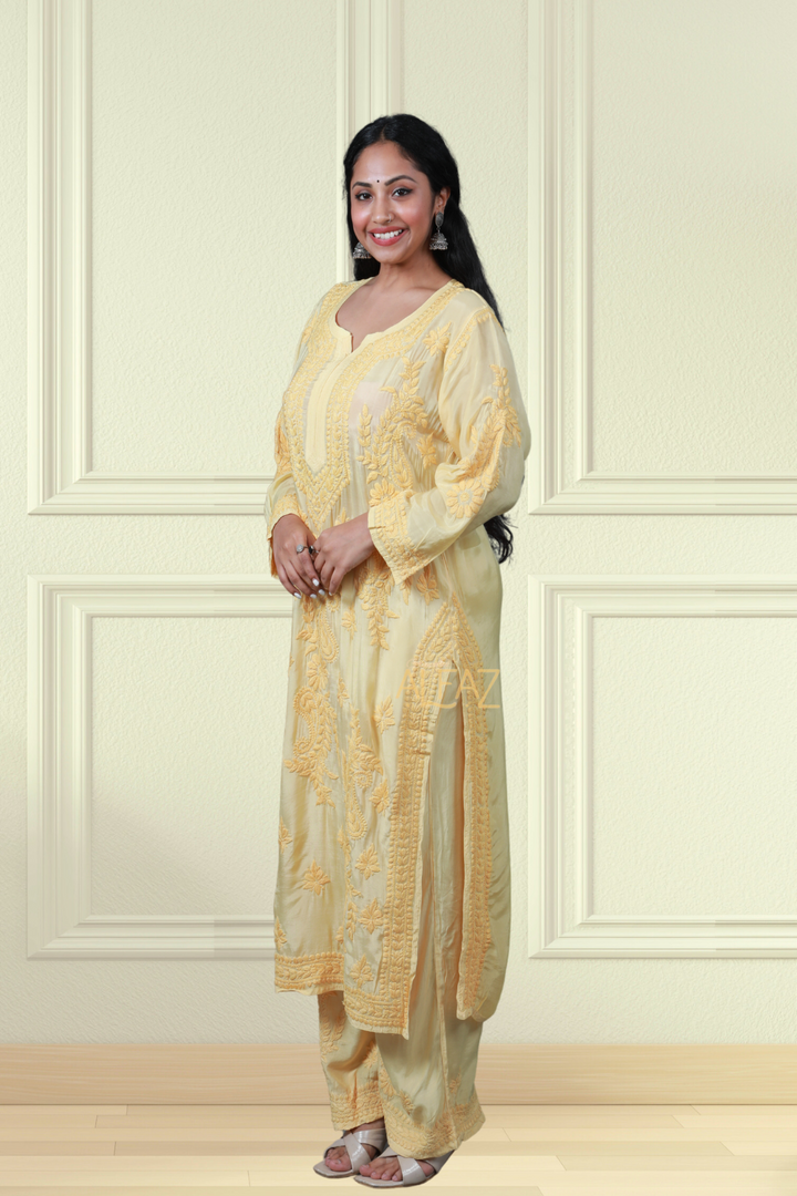 chikankari plazo set