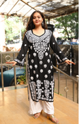Sofiya Premium Modal Chikankari  3D Long Kurti