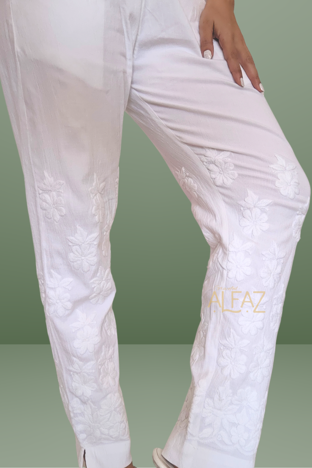 Salma Deluxe Lycra 3D Chikankari Pant