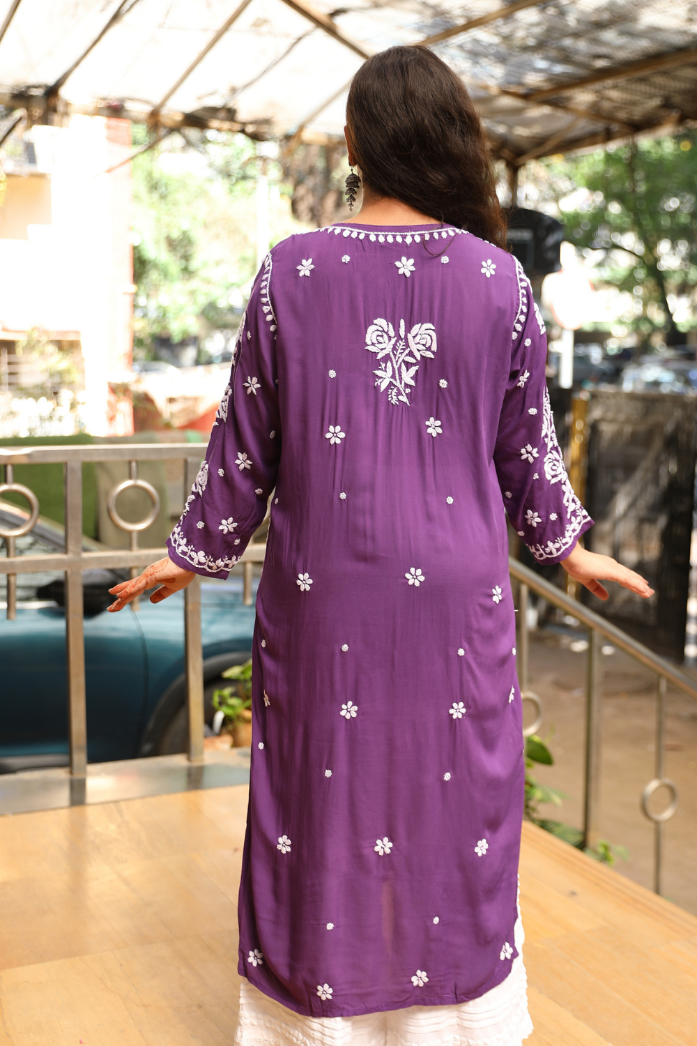 Alia Premium Modal Rose 3D Chikankari Kurti