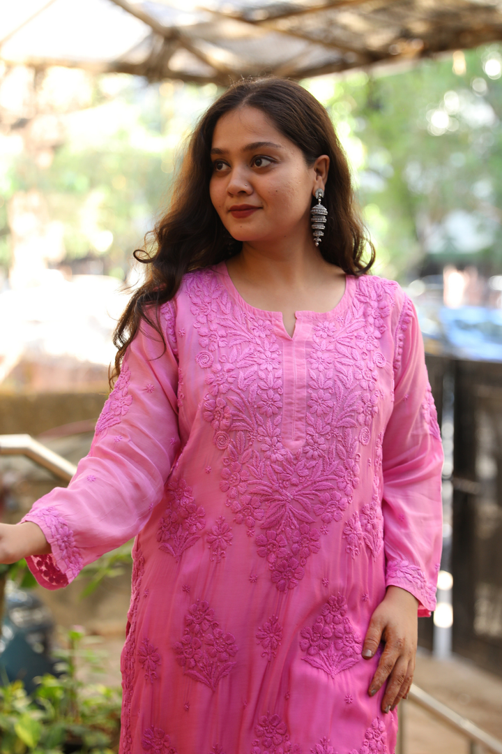 Sabah Premium Muslin 3D  Chikankari  Kurti