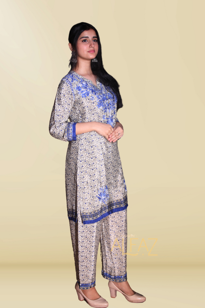 Rasha Premium Crepe Silk Chikankari Digital Print Co-ord Set