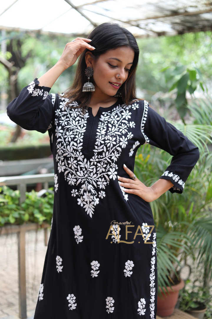 Ekta Rayon Chikankari Long Kurti