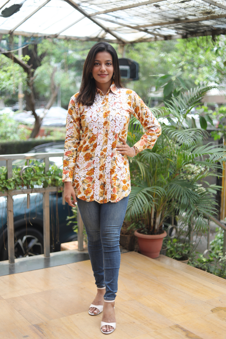 chikankari rayon kurti