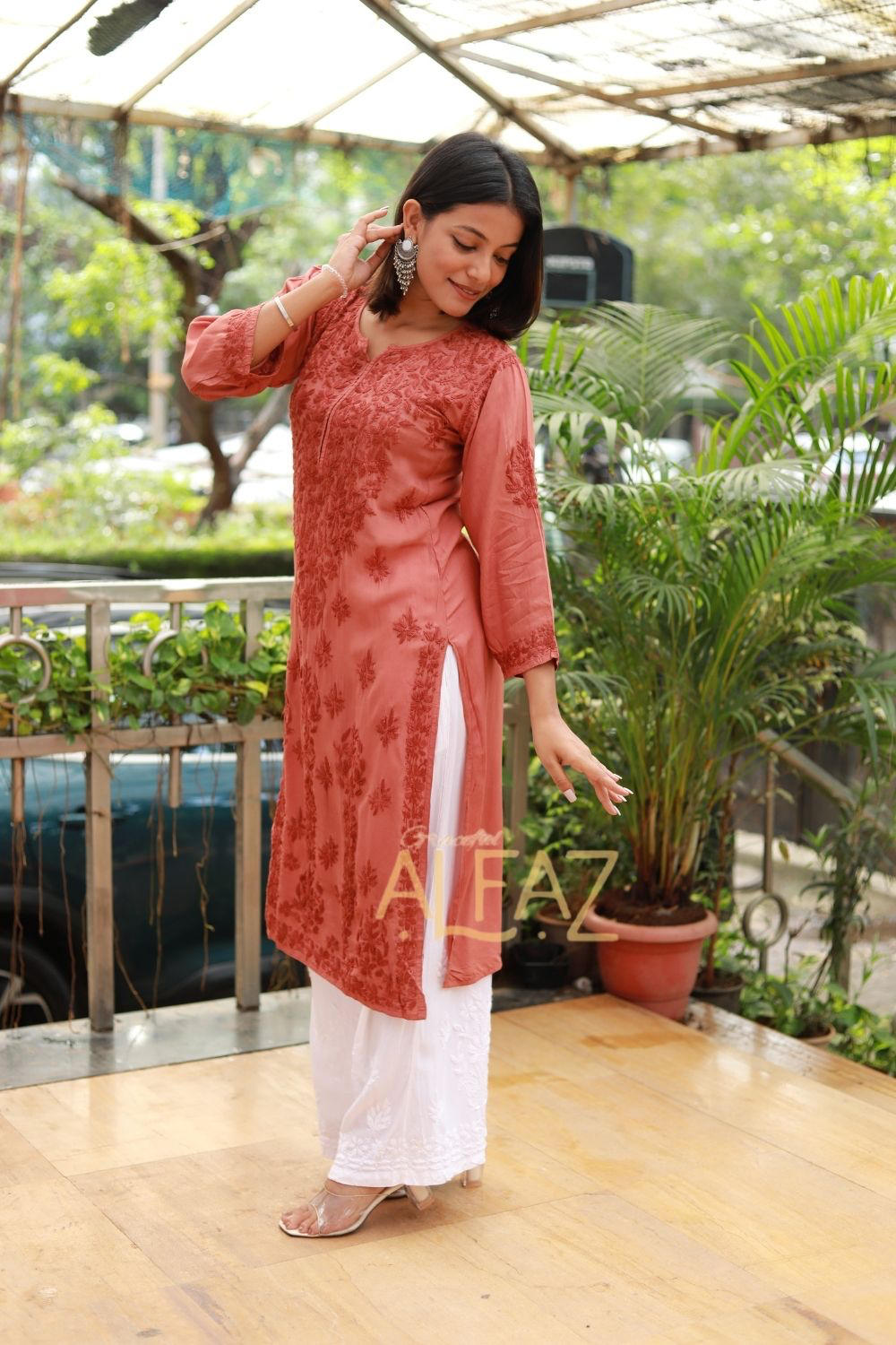 Chandni Modal Chikankari Kurti Tone to Tone