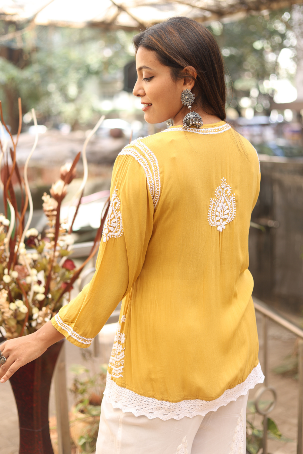 Yasmina Premium Modal Chikankari Short  Kurti