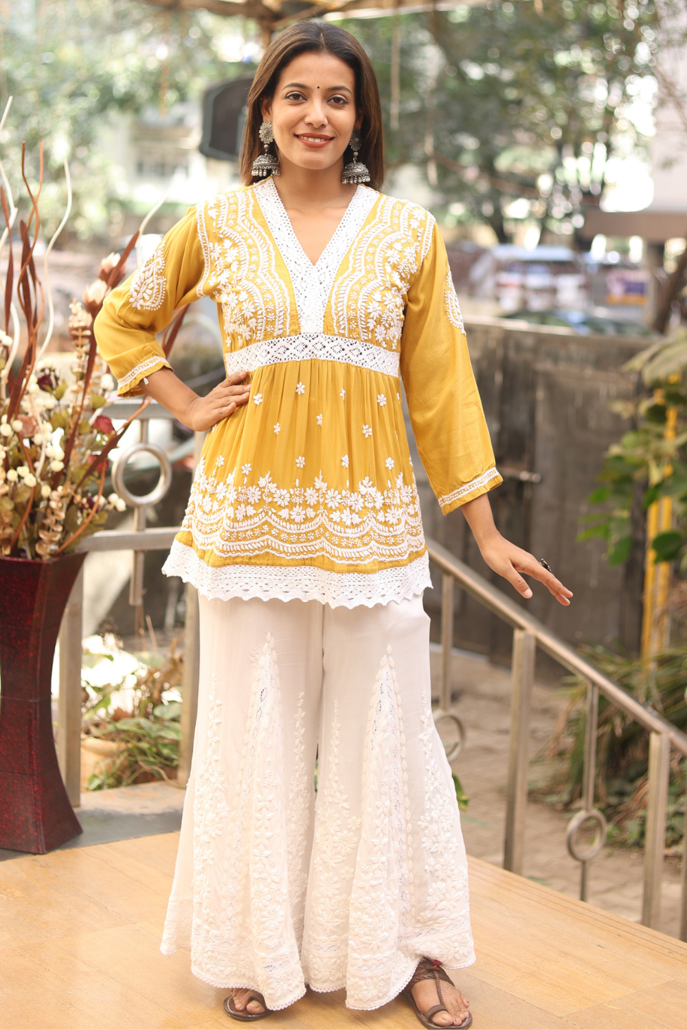 Yasmina Premium Modal Chikankari Short  Kurti