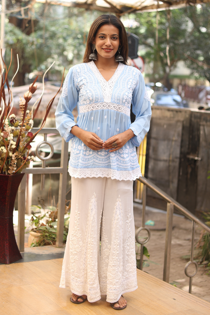 Yasmina Premium Modal Chikankari Short  Kurti