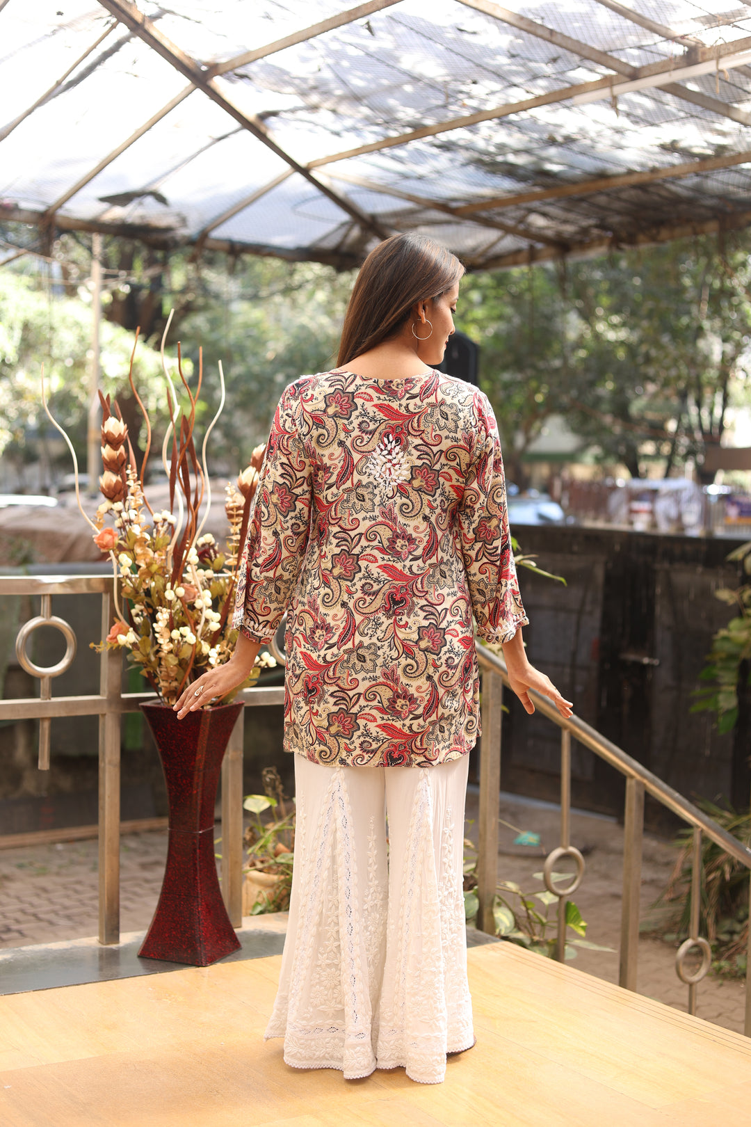 Falak Printed Rayon Chikankari Short Kurti