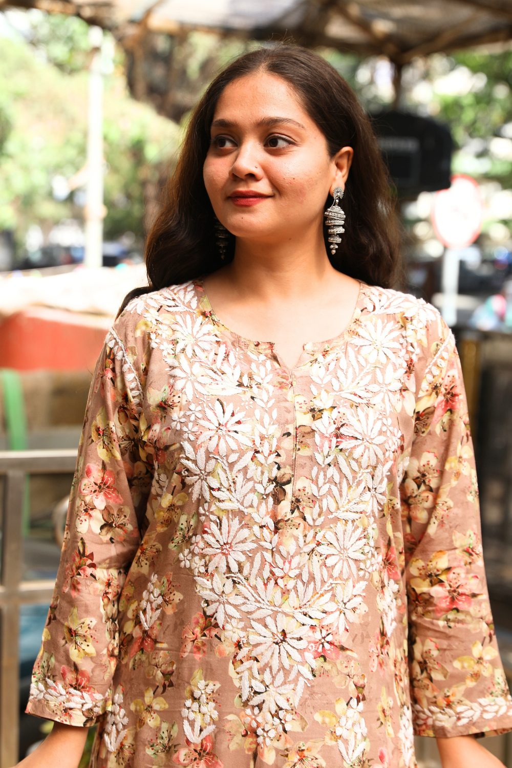 Samah  Rayon Printed Chikankari  Long Kurti