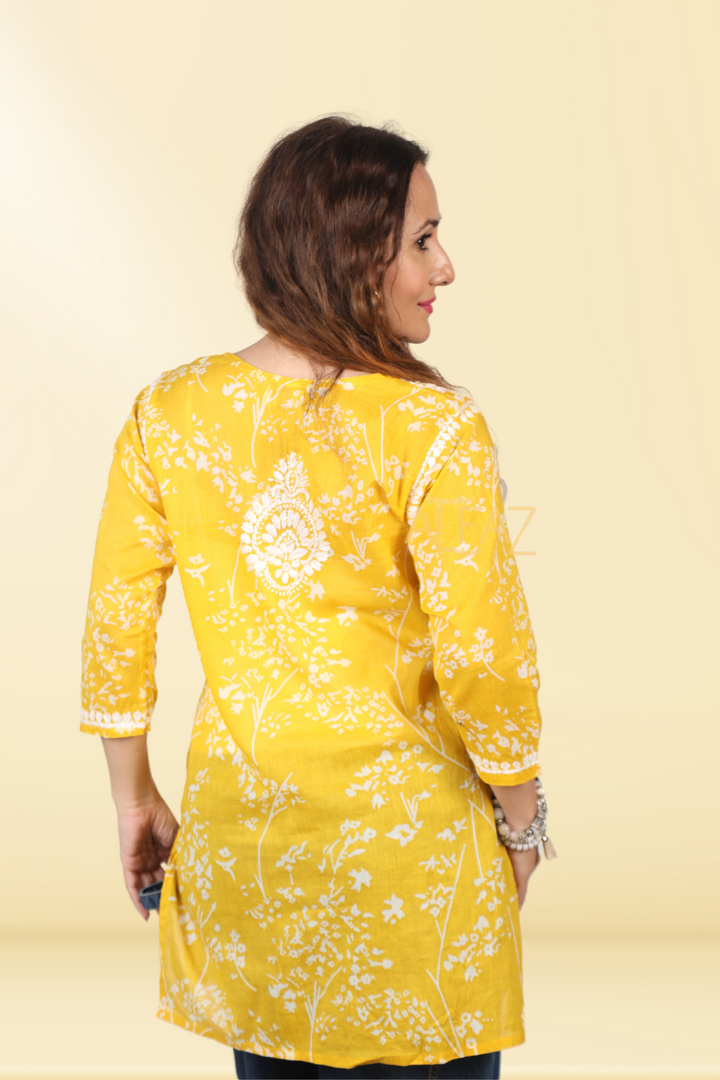 Chic Short Lucknowi Kurtis - Yusra Mulmul Collection