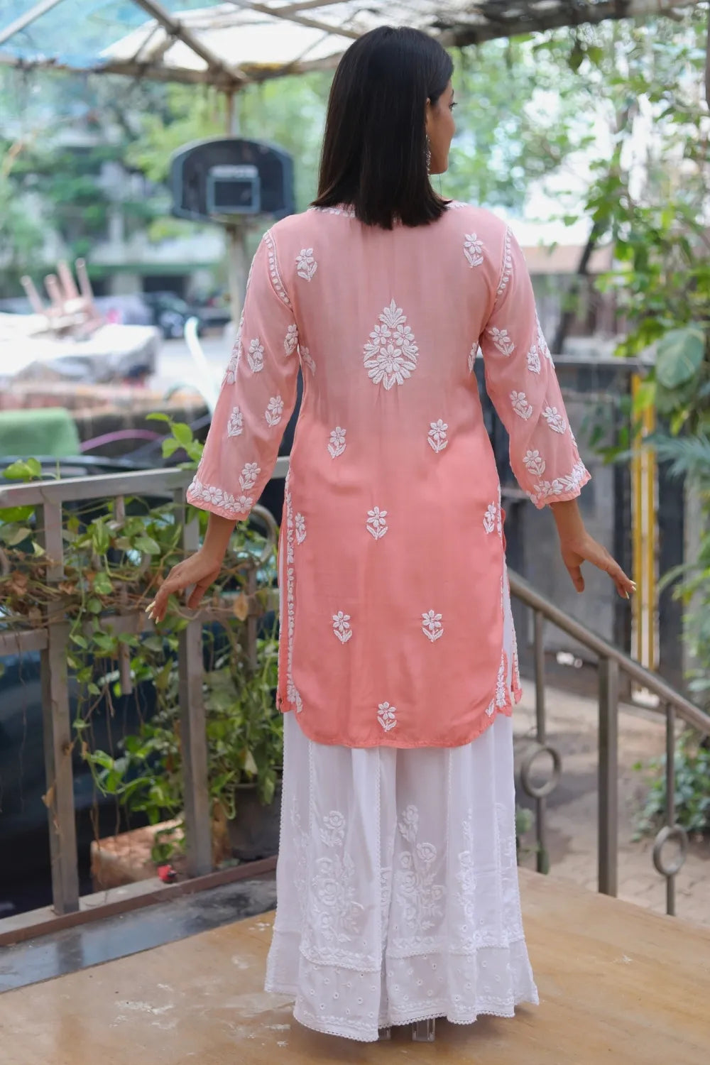 Sana Muslin 3D Chikankari Short Kurti